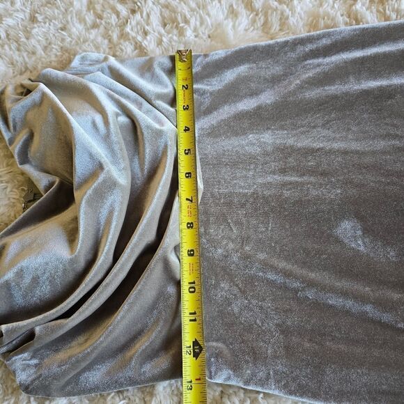 Revelry Maxi Dress sz 4 Green Gray Sleeveless Skye Velvet Bridesmaid Gown Small - Picture 5 of 12